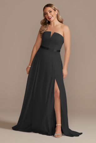 Georgette V-Wire Bridesmaid Dress with ...